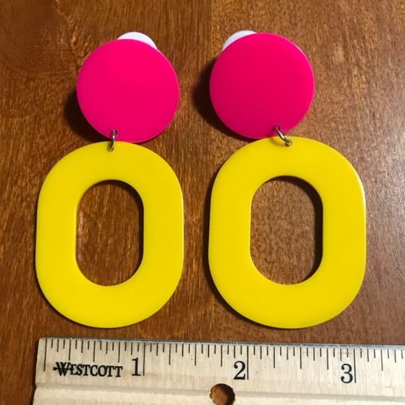 Drop Earrings Yellow/Pink for sale  Brand: unknown - Picture 4 of 7
